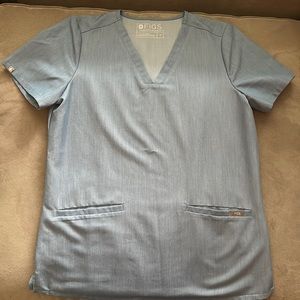 Figs Top and Bottom sky blue denim look size Small